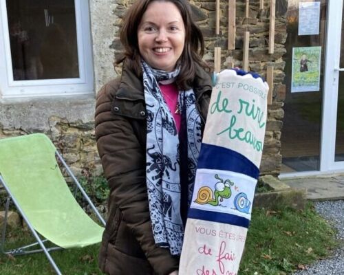 Alexandra présente son sac pour tapis yoga par créatrice momo_la_bretonne