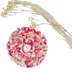 broche fleuri rose par la créatrice MoMo la bretonne - Finistère